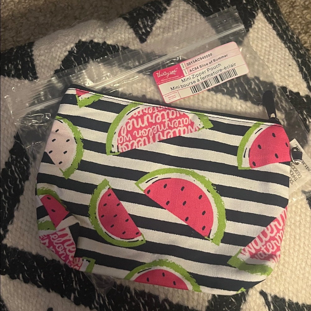 Thirty-One Watermelon Stripe Mini Bag